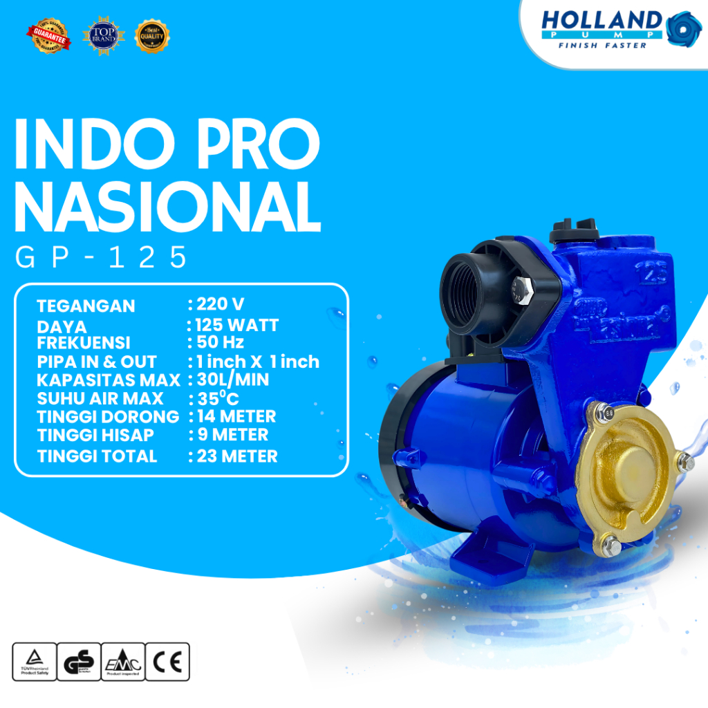 Indo Pro Nasional GP-125/ pompa sumur dangkal/ pompa air sanyo