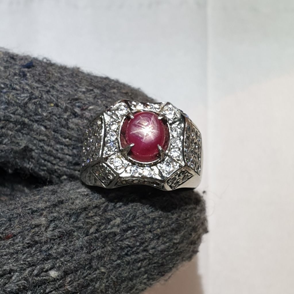 Natural star ruby 2.60 crt ring perak