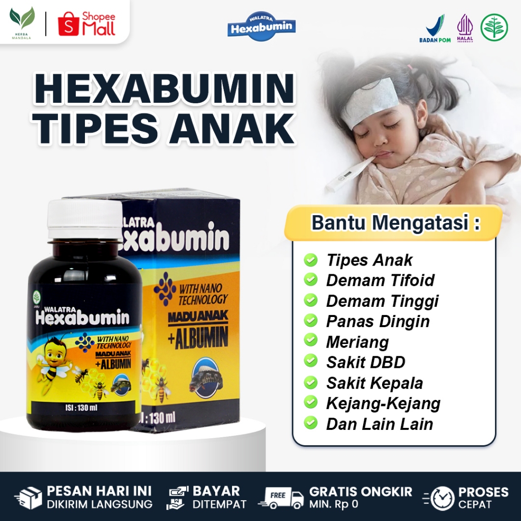 WALATRA HEXABUMIN Obat Tipes Anak Demam Tifoid Demam Tinggi Panas Dingin Meriang