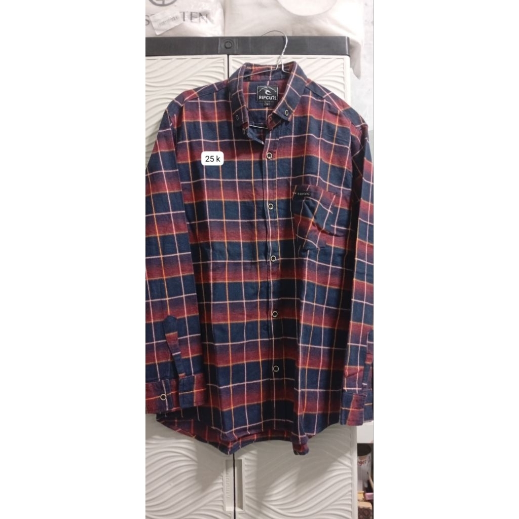 Kemeja Flanel Anak Laki-Laki Motif Kotak-Kotak Coklat Garis 2
