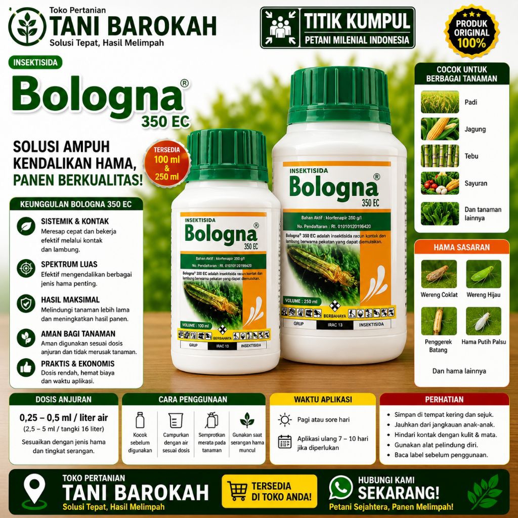 Insektisida BOLOGNA 350SC 100 ml / Bahan Aktif Klorfenapir 350 g