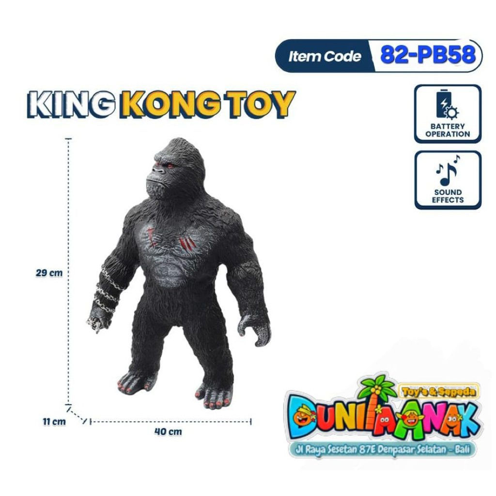 MAINAN ANAK BINATANG KINGKONG BERSUARA