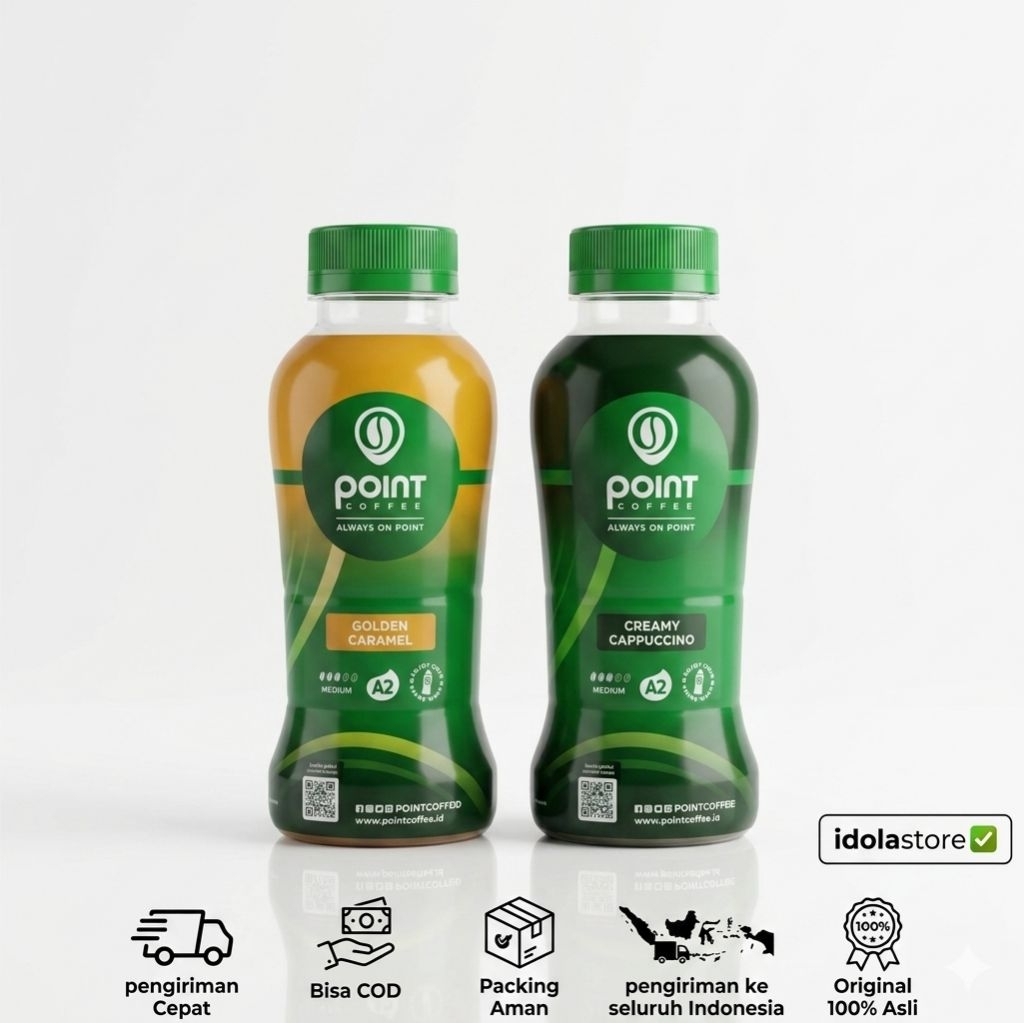 Point Coffee Ready To Drink 210ml Botol - Kopi Susu Premium
