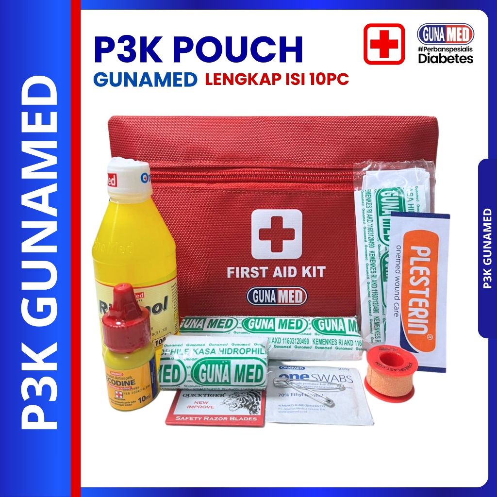 GRAB [TERLARIS] P3K POUCH + ISI / P3K POUCH ISI 10 LENGKAP / KOTAK P3K LENGKAP / P3K **