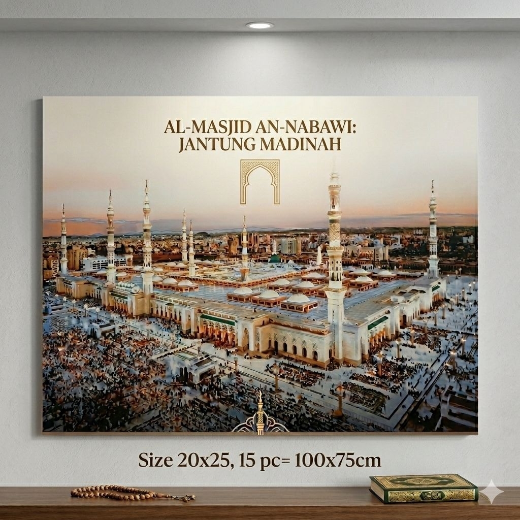 (FREE WRAP STEROFOM KAYU FRAGILE)panel keramik Madinah/hiasan dinding/dekorasi dinding/panel dinding