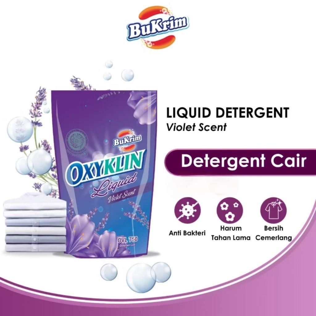 Deterjen Cair BuKrim OxyKlin 750ml Sabun Cuci Cair