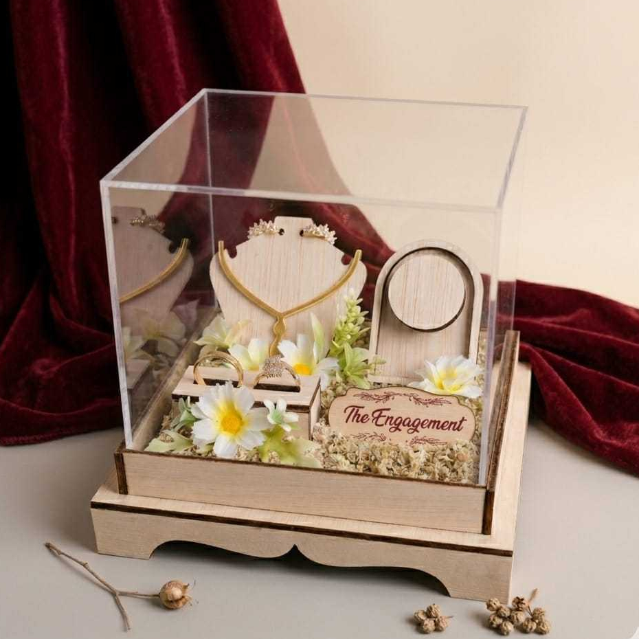 Kotak Hantaran Perhiasan Full Set Dengan Akrilik Jewellery Box Aesthetic Kotak Seserahan Perhiasan S