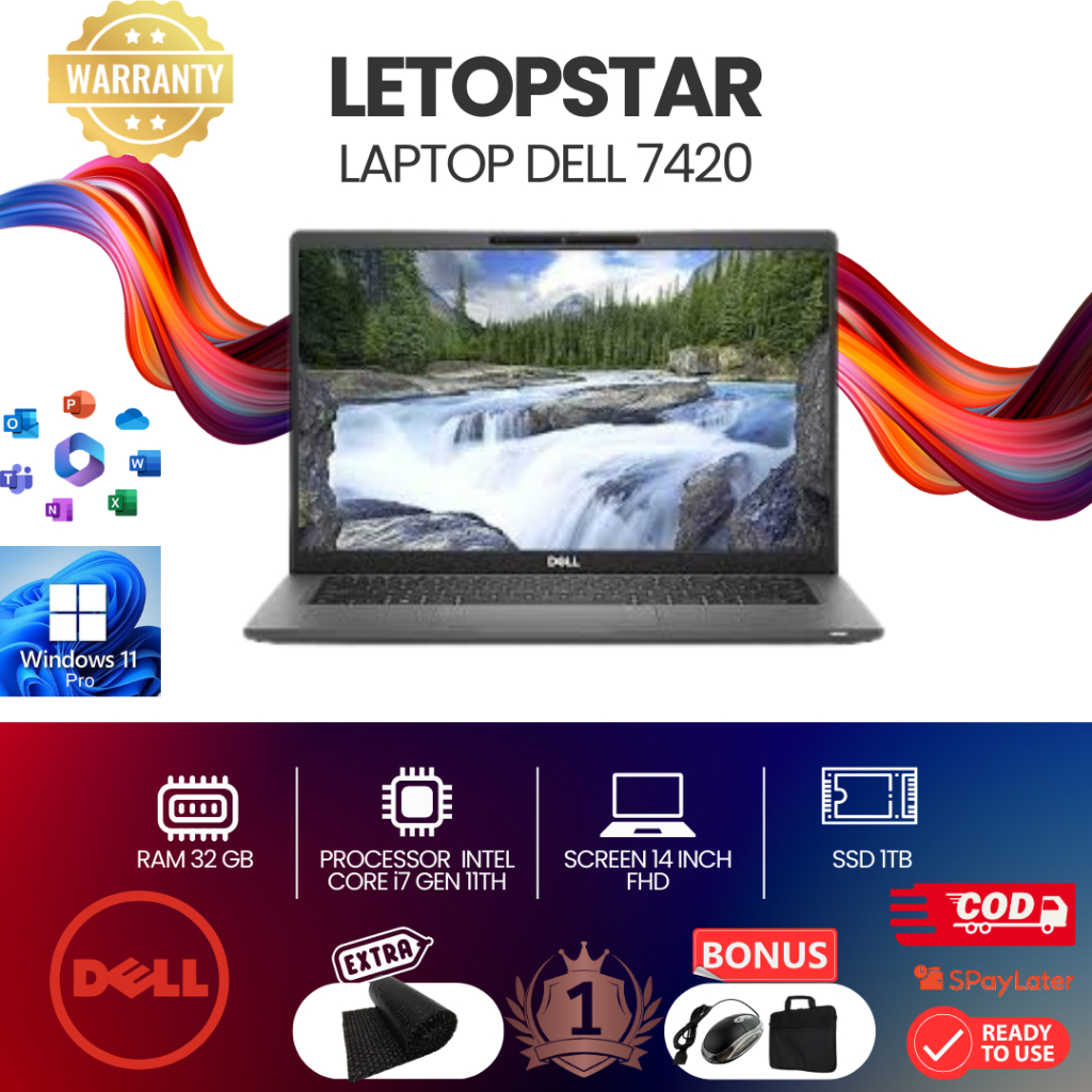 LAPTOP DELL LATITUDE 7420 Core i7 gen 11th RAM 16GB/1TB IRIS XeLAPTOP DELL LATITUDE 7420 Core i7 gen