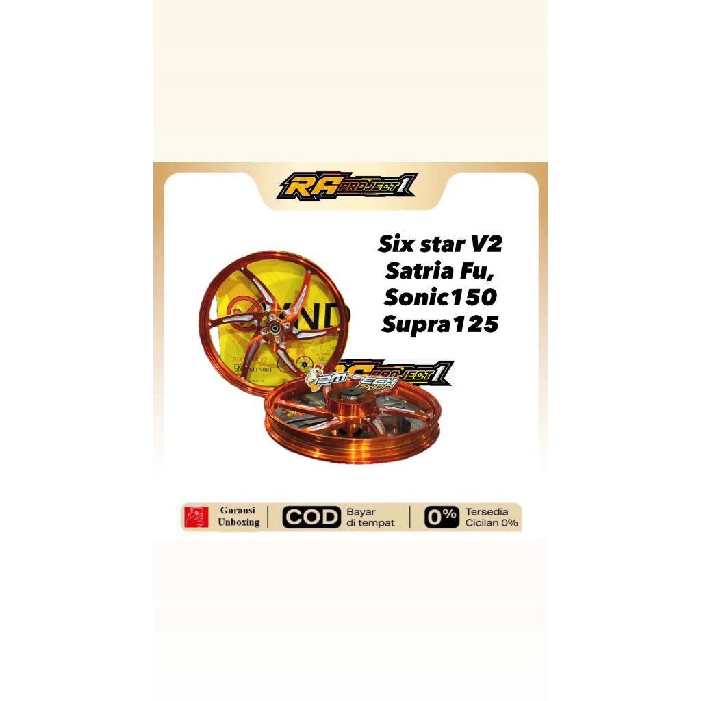Velg Racing VND SIX STAR V2 Ring 17 SatriaFu Karbu Supra125 Satria Injeksi FuFI GSX 150 Sonic150 Sup