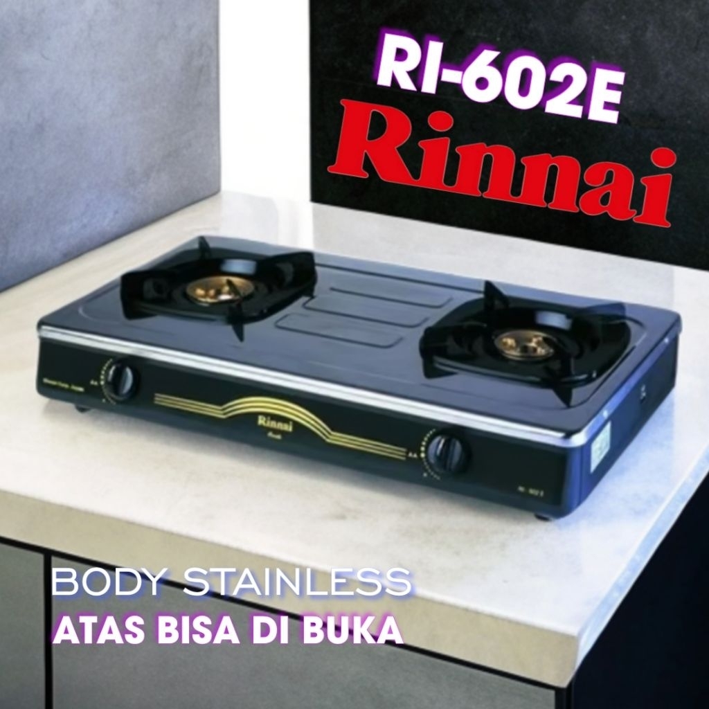 Kompor Gas Rinnai RI602E  Kompor 2 Tungku Kompor Rinnai RI-602E