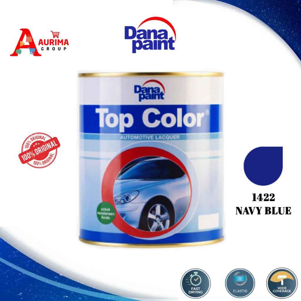 CAT DUCO TOP COLOR NAVY BLUE 1422 1LITER REPACK DANA PAINT - CAT MOBIL CAT PAGAR CAT KAYU BERKUALITA