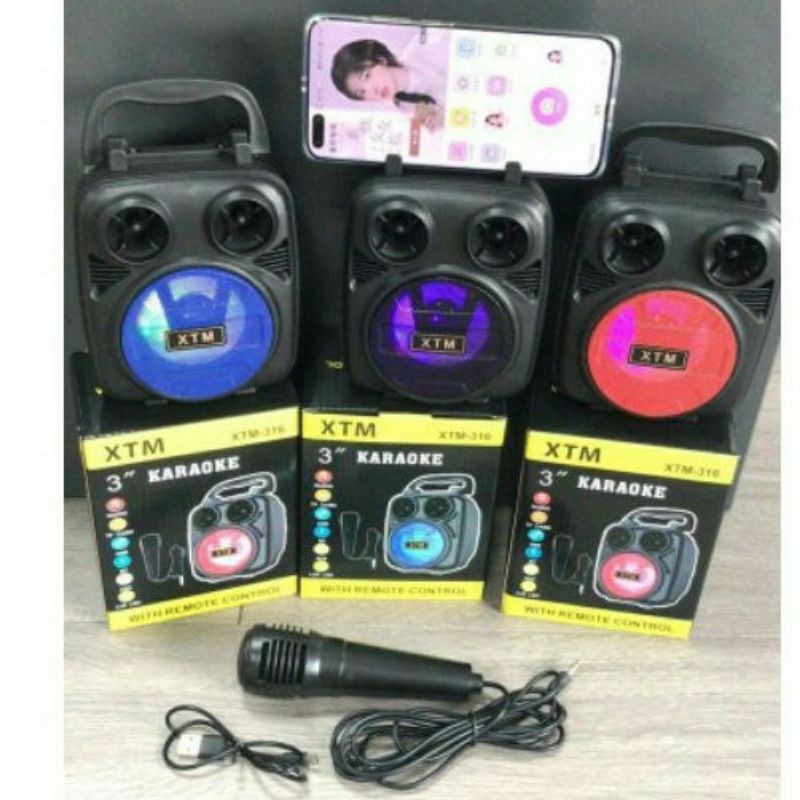 XTM-316 Speaker Bluetooth + Mic Karaoke Speaker Bluetooth Wireless XTM-316
