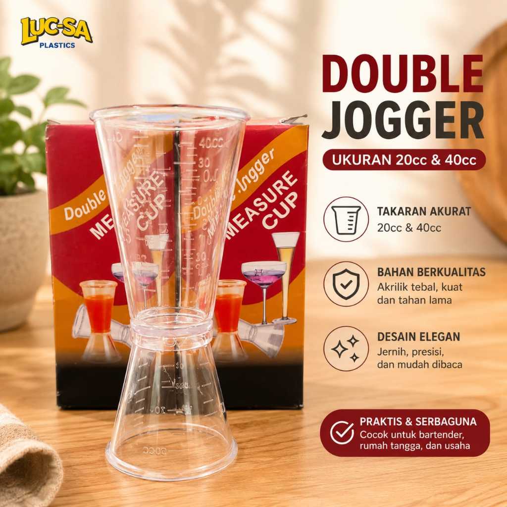 JIGGER MEASURE CUP PLASTIK 20ml/40ml/Gelas Takar/Penakar Sirup/Minuman