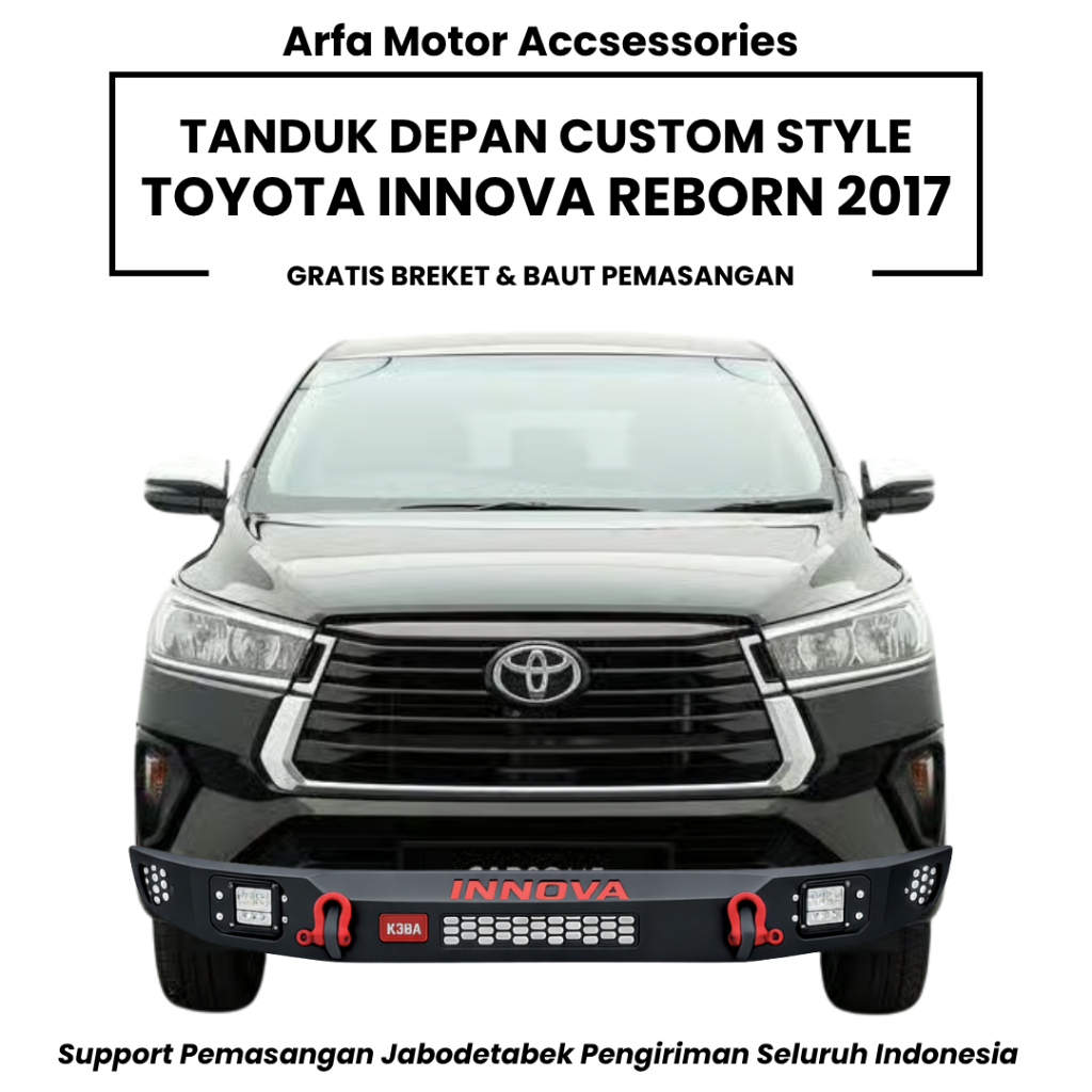Tanduk depan innova reborn 2017 custom towing pengaman pelindung bemper anti karat