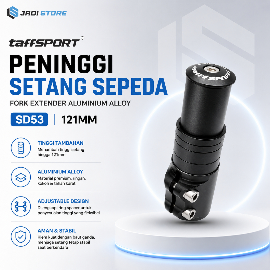 TaffSPORT Peninggi Setang Sepeda Fork Extender Aluminium Alloy 121mm - SD53 Peninggi Stang Sepeda Pe