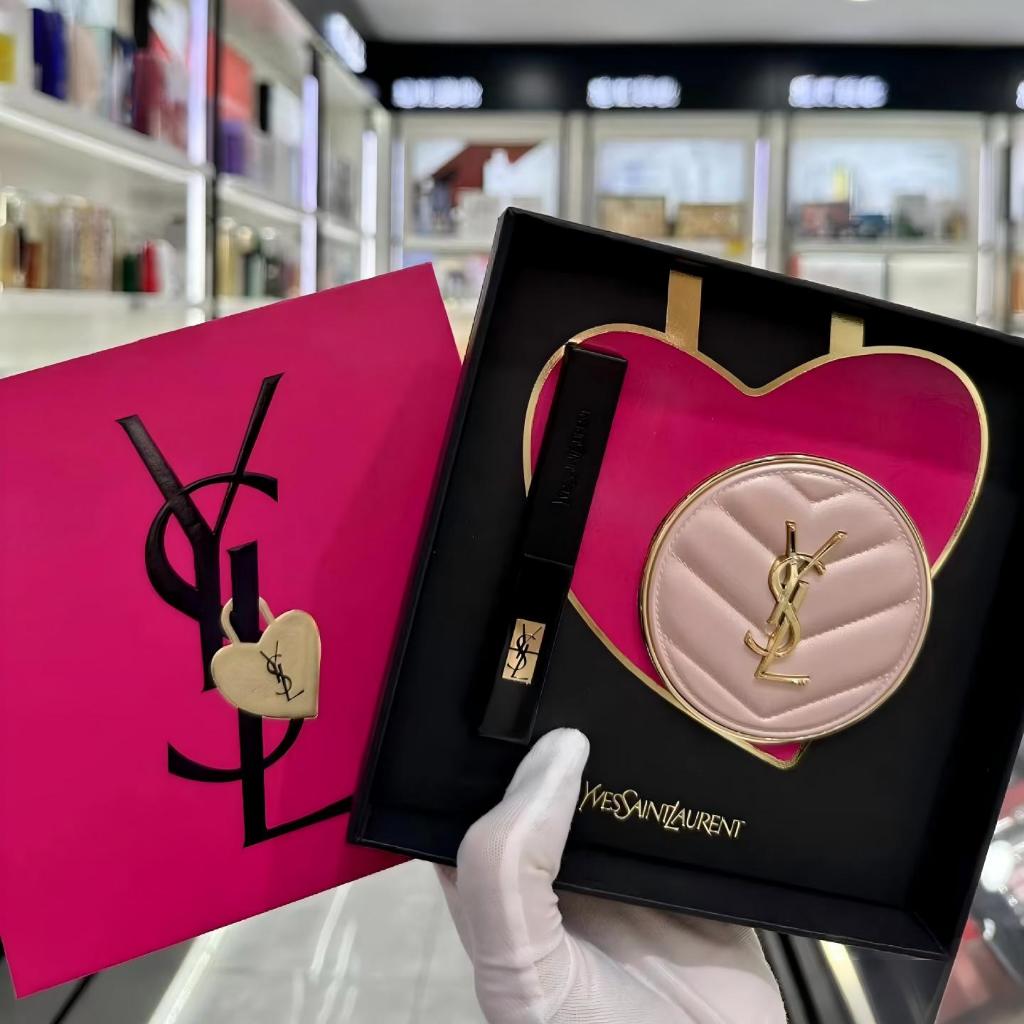 Y.S.L520 Valentine Edition Gift Set /cushion+Lipstick/YSL New Luminous Matte Cushion pink 12g B10 B2