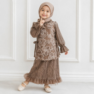 Delova Kids - DIRA KIDS OUTER BLOUSE Anak Pesta Lebaran Gamis Muslim Tulle Anak