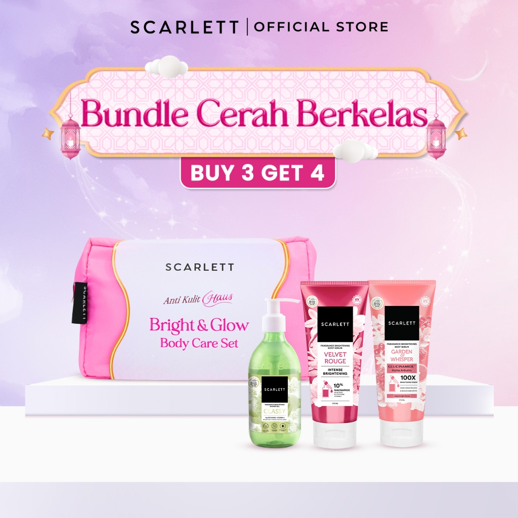 [Gift Set] SCARLETT Bright & Glow Body Care Set | Bundle Mencerahkan, Melembapkan, Meratakan Warna K