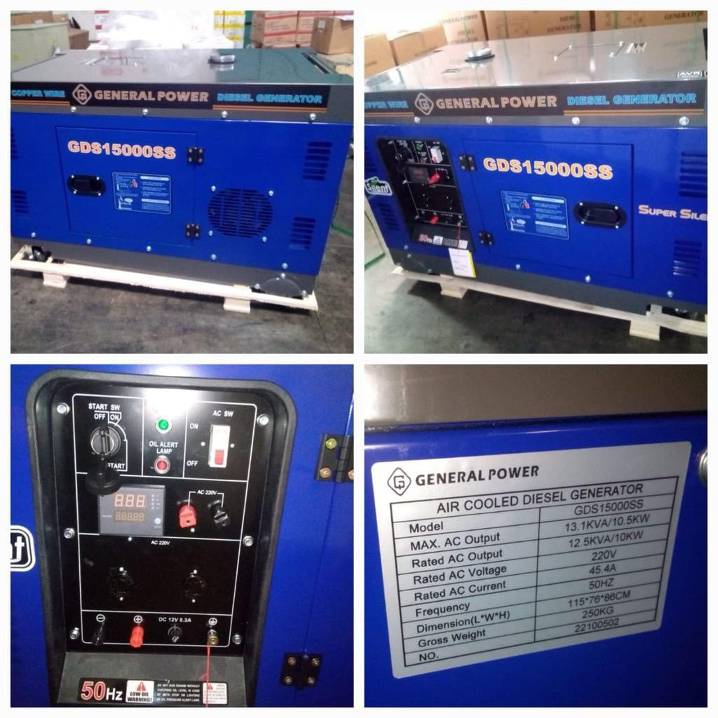 Generator Diesel Super Silent 10500 10000 W Watt Genset Solar Listrik GENERAL GDS 15000 SS