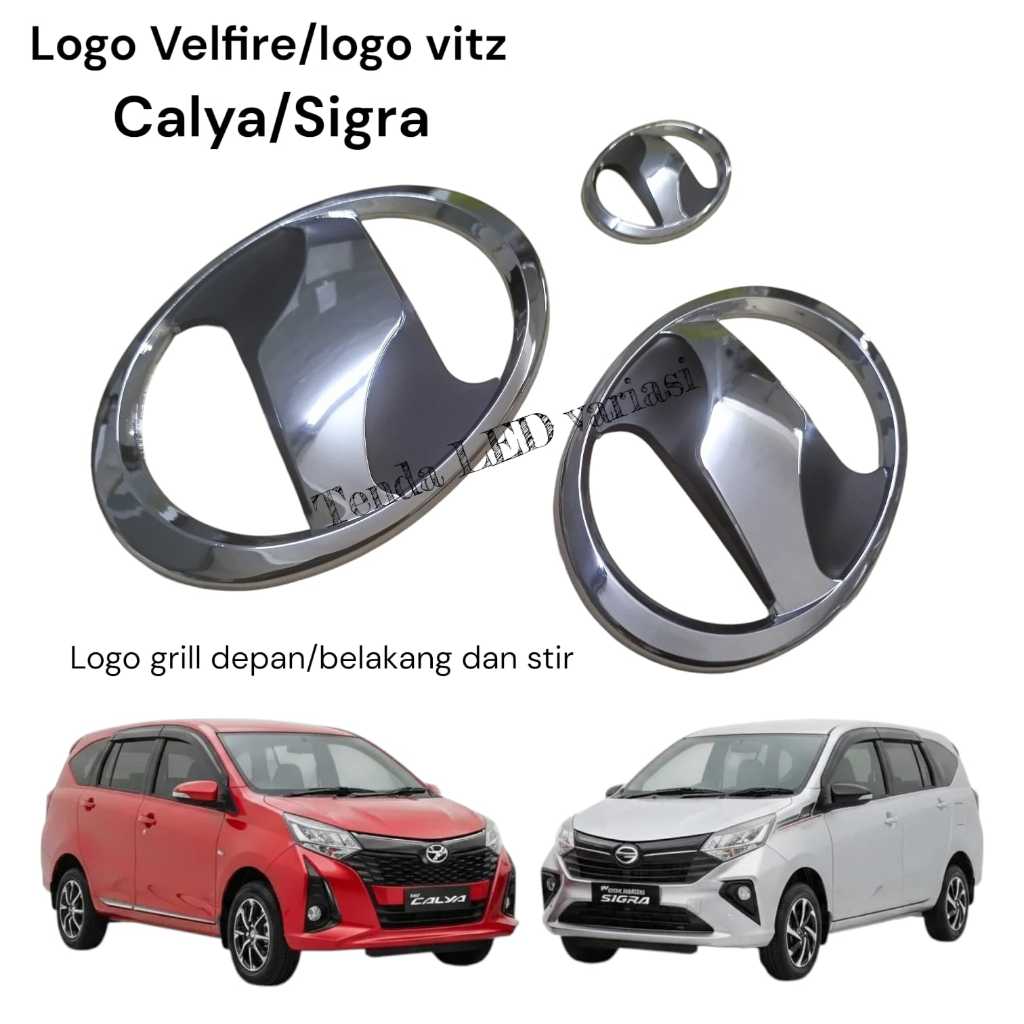 emblem vitz alphard untuk calya sigra emblem toyota vitz calya/sigra depan belakang dan stir