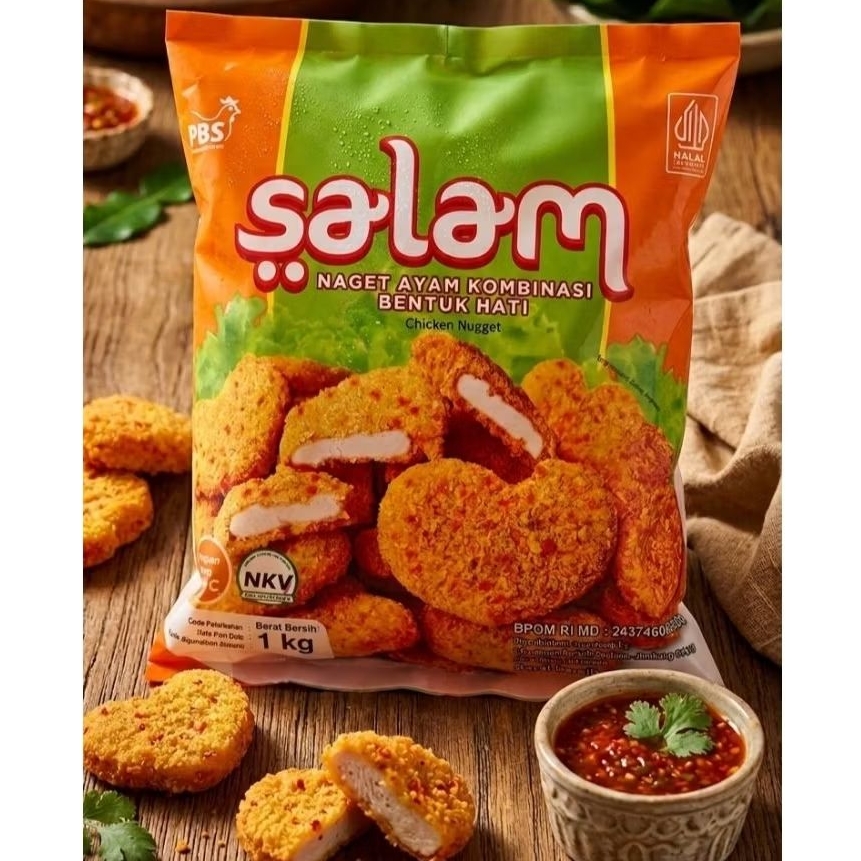 Nugget Salam Hati 1kg |nugget bentuk hati