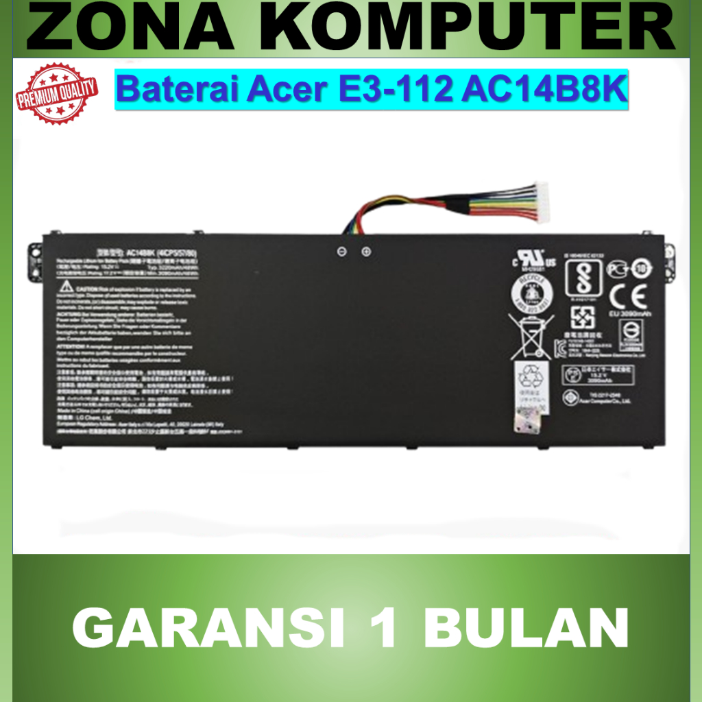 Baterai Acer Aspire E3-112 Chromebook 13 C810 CB5-311 CB5-311 Chromebook 15 CB5-571 C910 CB3-531