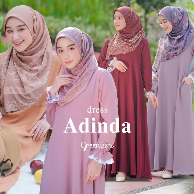 GREENISM - ADINDA DRESS SERIES 1 I DRESS GAMIS WANITA MUSLIM SIMPEL DAN ELEGAN