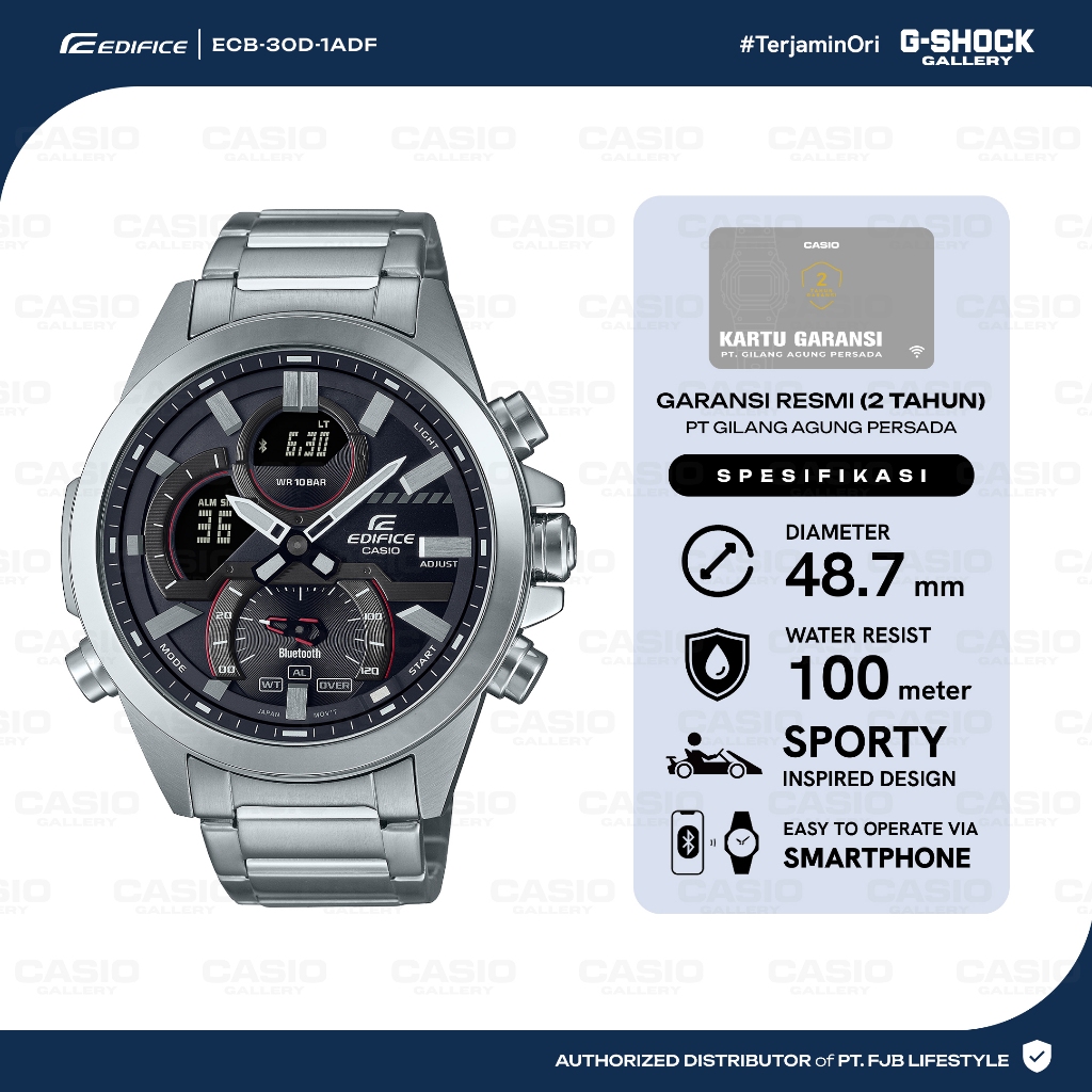 Casio Edifice Jam Tangan Original ECB-30D-1ADF