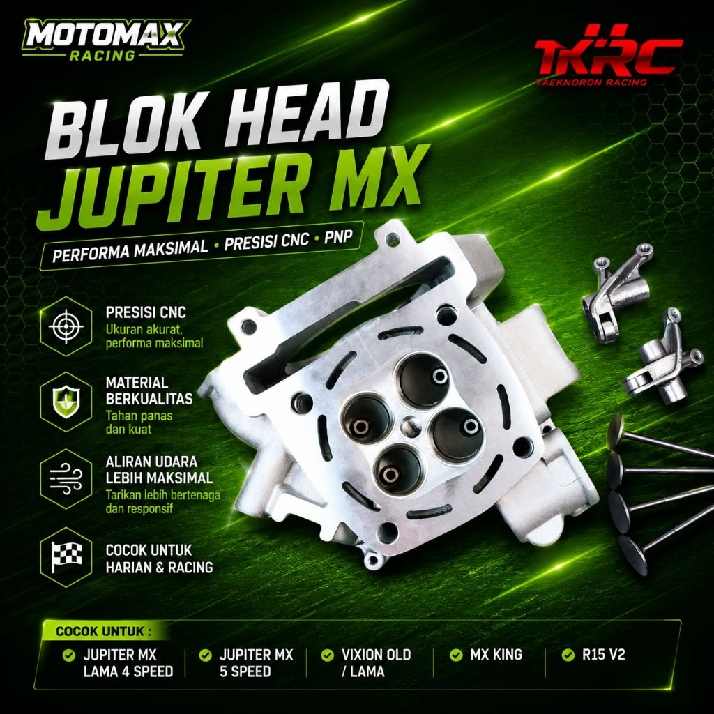 BLOK HEAD CNC JUPITER MX LAMA MX NEW MX KING VIXION OLD LAMA R15 V2 KLEP 19 22 20 23 MM 22 25 MM 24 