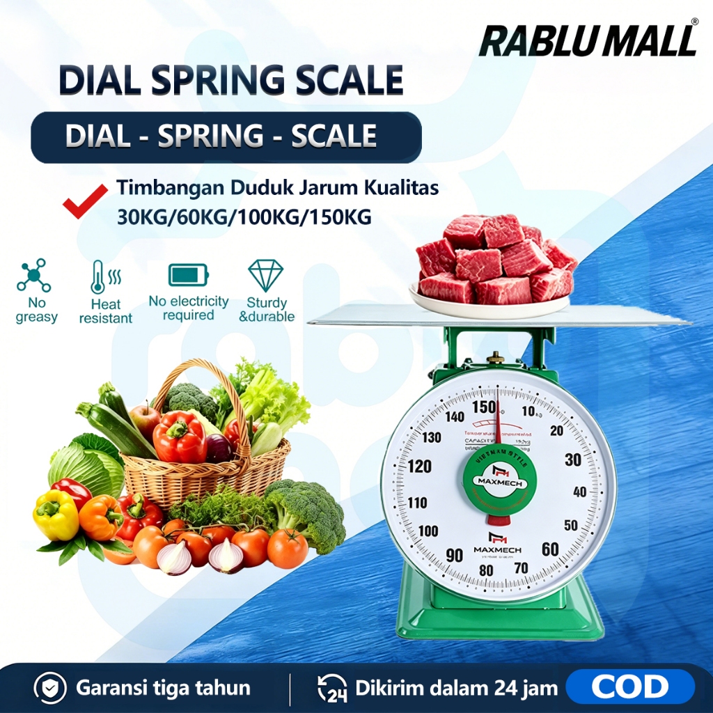 Timbangan Duduk Jarum Kualitas 30KG 60KG 100KG 150KG Timbangan Manual Kapasitas Besar Awet