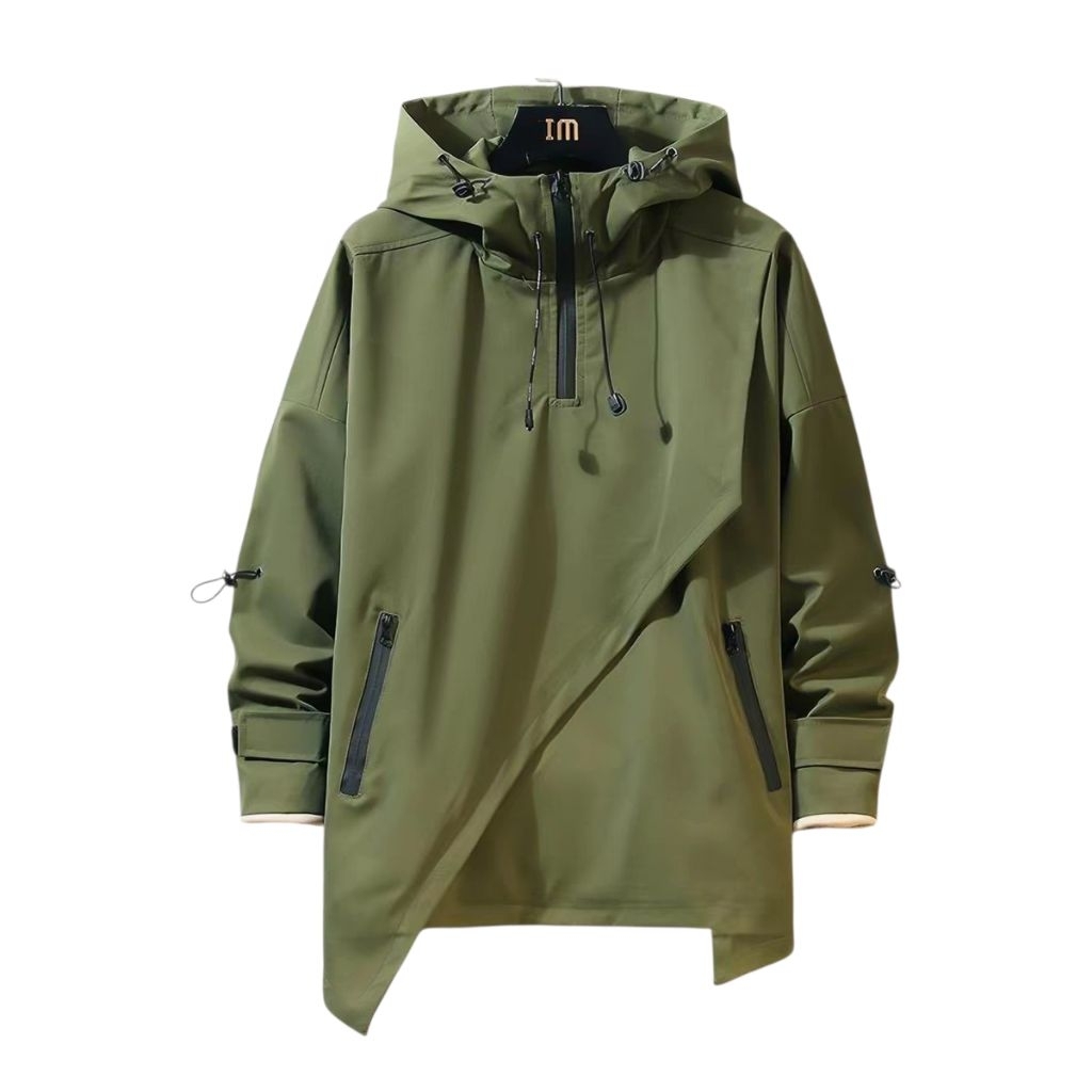 Jaket Pullover Half-Zip Asymmetric Techwear Hoodie