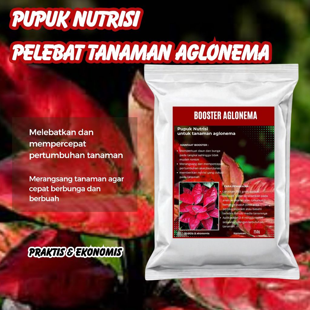 Pupuk Organik Aglonema-Booster 250 Gram - Perangsang Tunas, Pencerah Daun, Penguat Akar