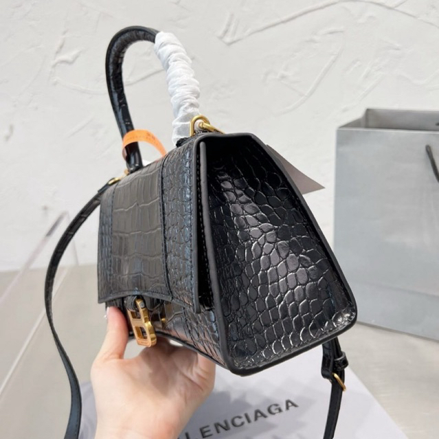 Hourglass Bag Polos croco black&white Free Box