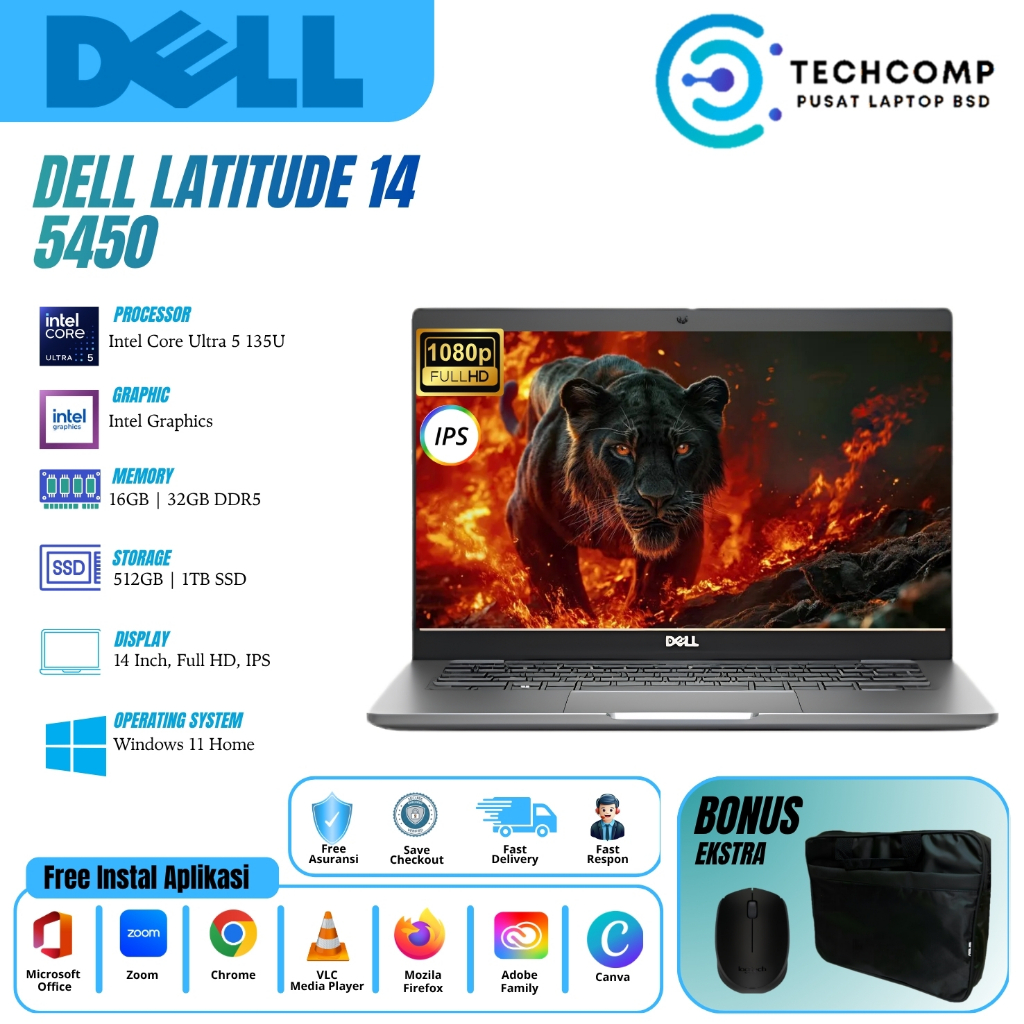 Laptop Dell Latitude 5450 Ultra 5 135U 32GB RAM 1TB SSD FHD Windows 11 Grey Original