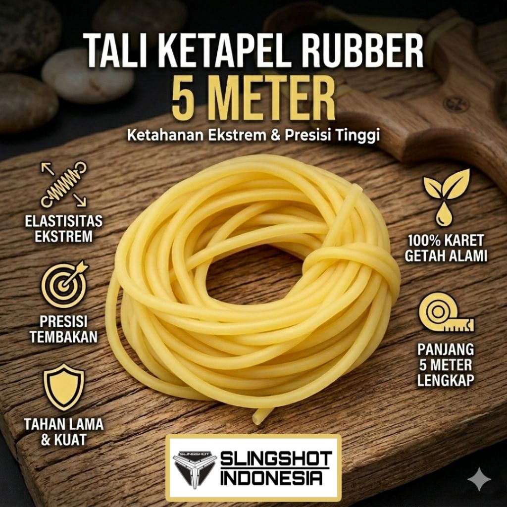 KARET KETAPEL IKAN - slingshoot rubber catapult 5 METER