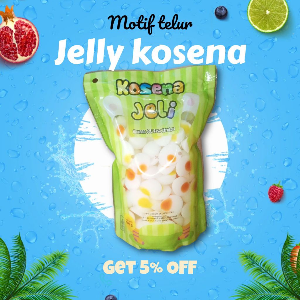 Jelly Kosena Kids 500gr - Motif Karakter Bentuk Telur puyu, Cocok untuk Minuman