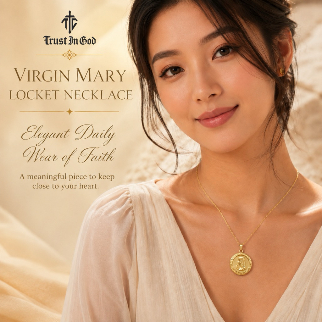 Kalung Bunda Maria Locket (Bisa Buka) | Virgin Mary Locket Necklace | Trust In God