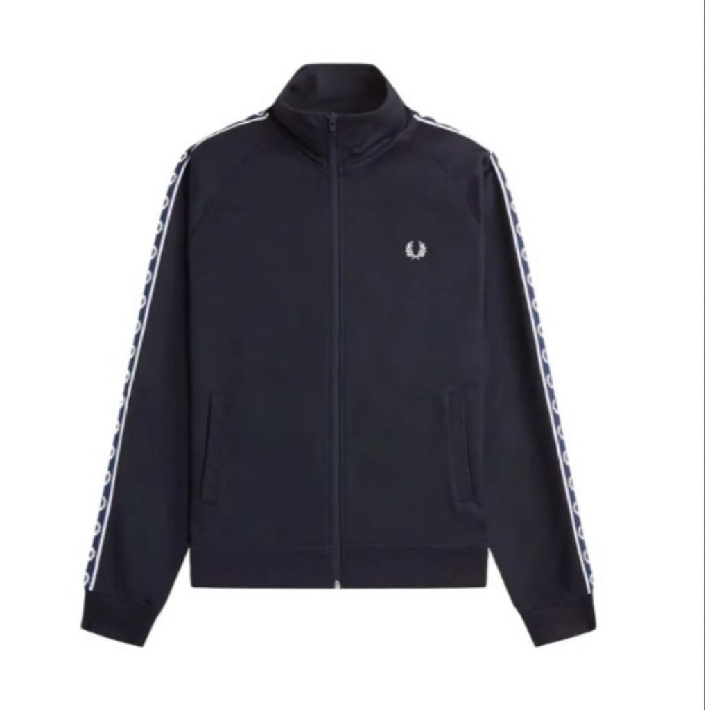 Jaket Tracktop Fred Perry Unisex - Hitam, Nyaman Dipakai, Bahan Tebal