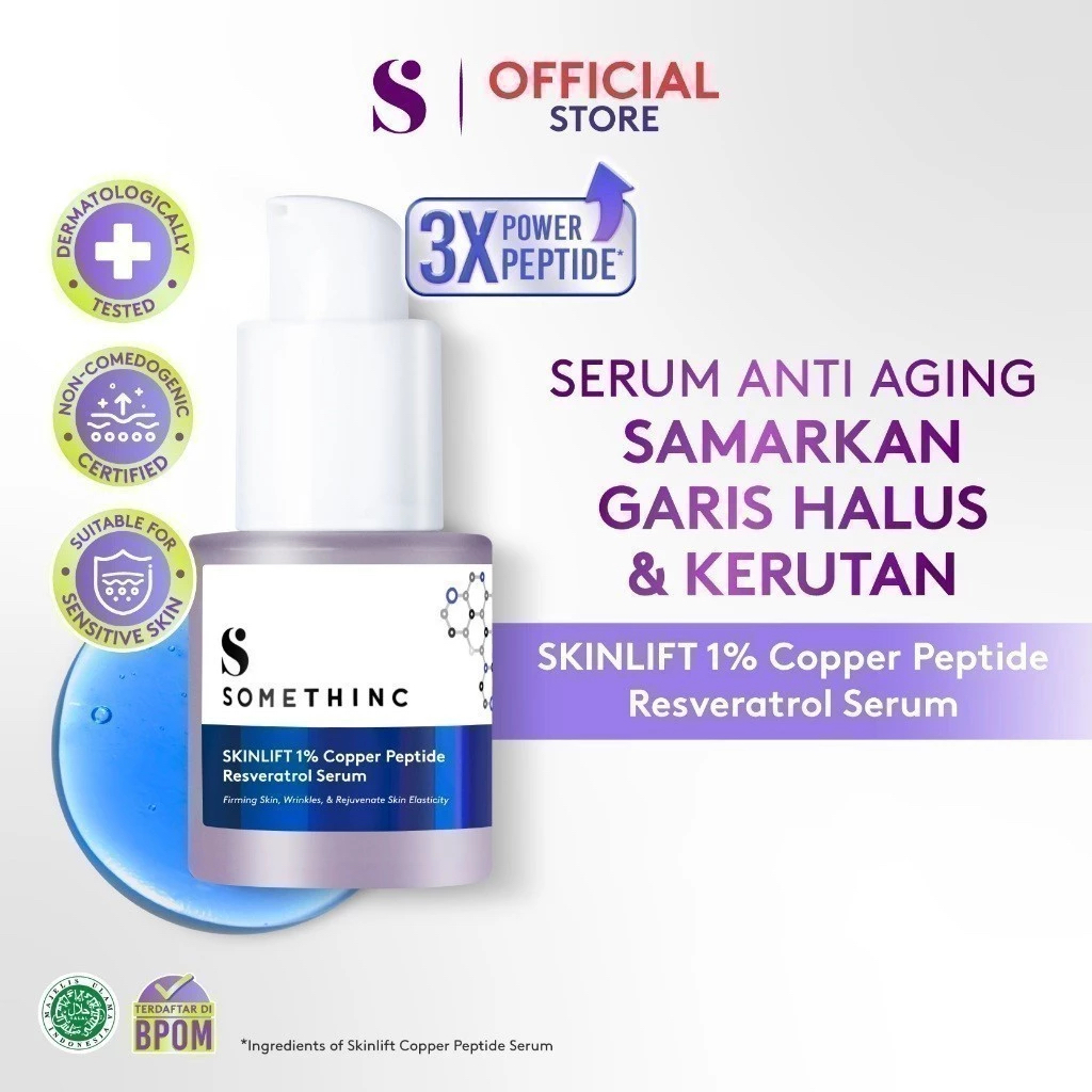 SOMETHINC SKINLIFT 1% Copper Peptide Resveratrol Serum anti-aging dengan 3x Power Peptide