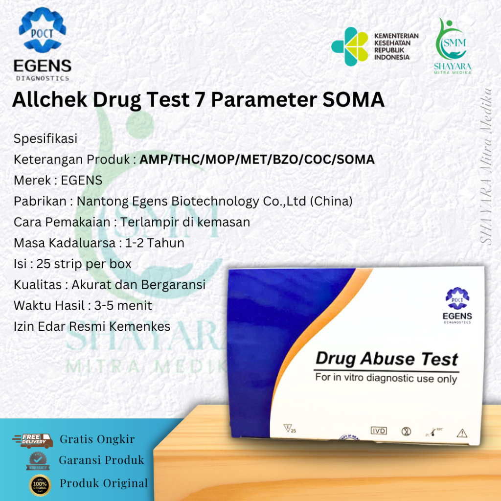 Egens SR Standareagen Multi Test Parameter 7 ( SOMA ) isi 25 test // Tes Urin