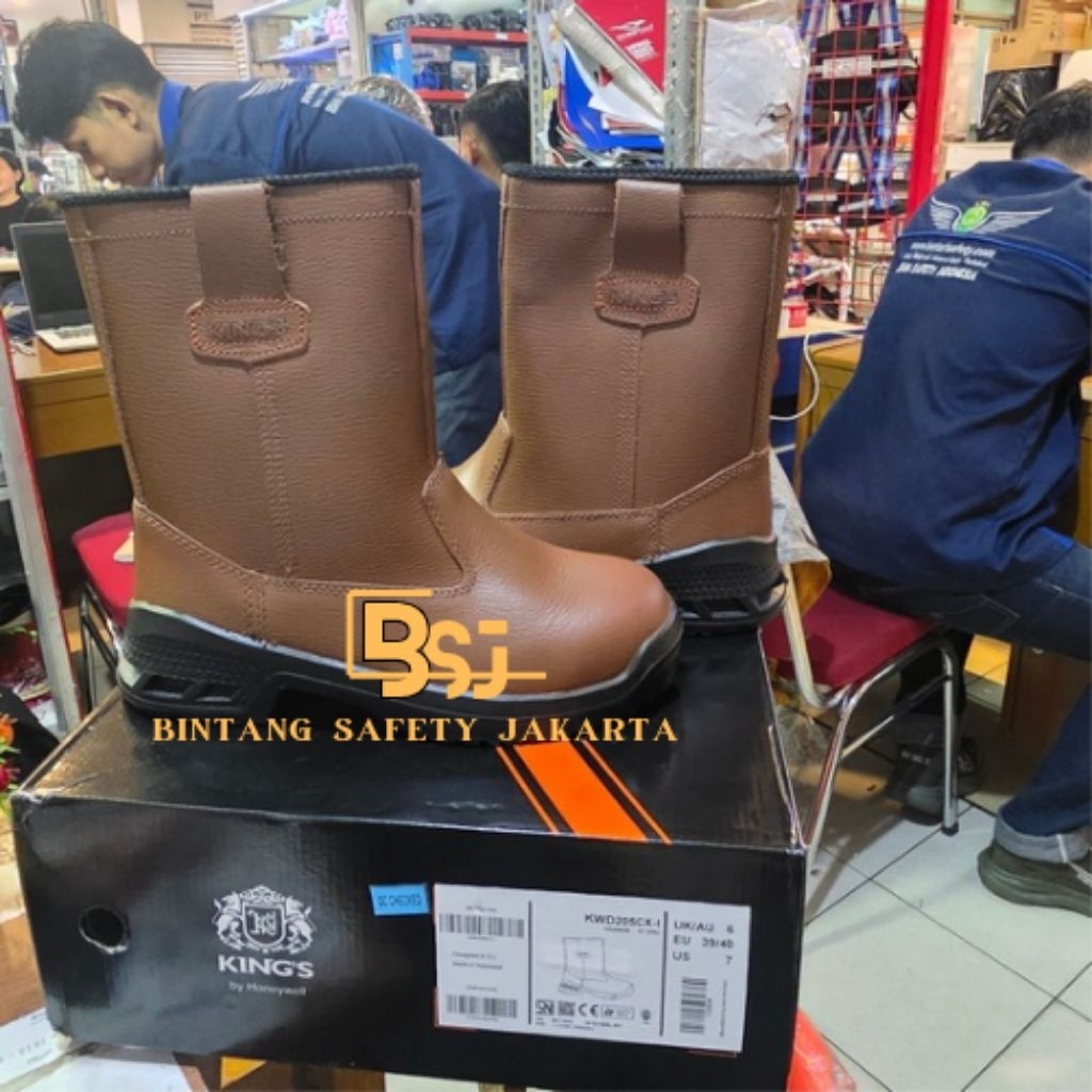 Sepatu Safety KINGS KWD 205 CX Brown By Honeywell Asli Original