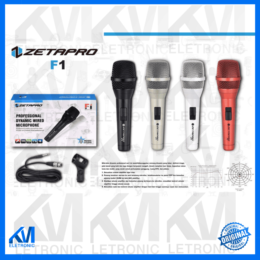 Mic Kabel ZETAPRO F1 / F-1 Original / Microphone Cable Zetapro F1