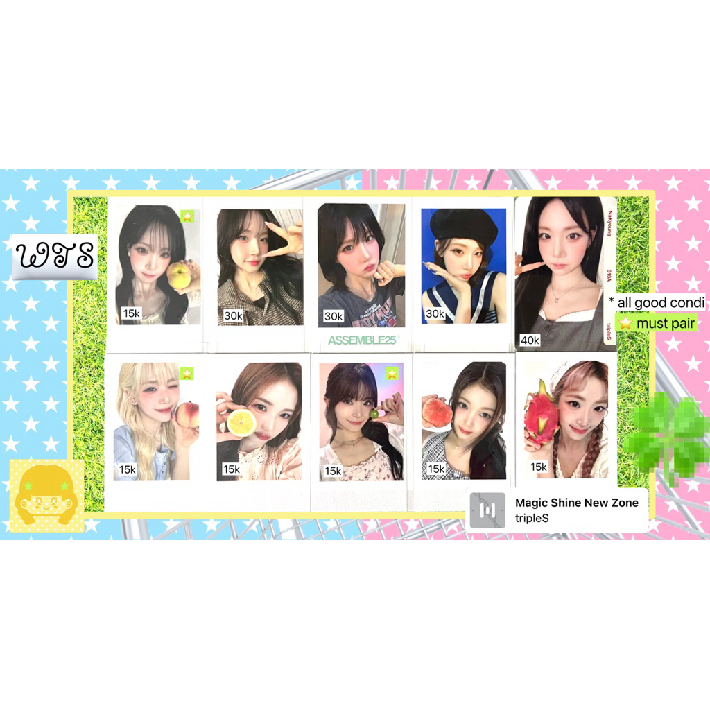 tripleS official polaroid dan objekt (BACA DESKRIPSI) Nakyoung Seoyeon Jiwoo Kotone Joobin Nien