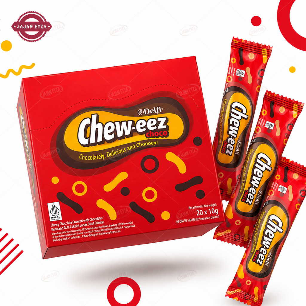 Jiwa_Mudamu Delfi Chew-Eez Box Isi 20 Pcs Permen Chew Ezz Cokelat