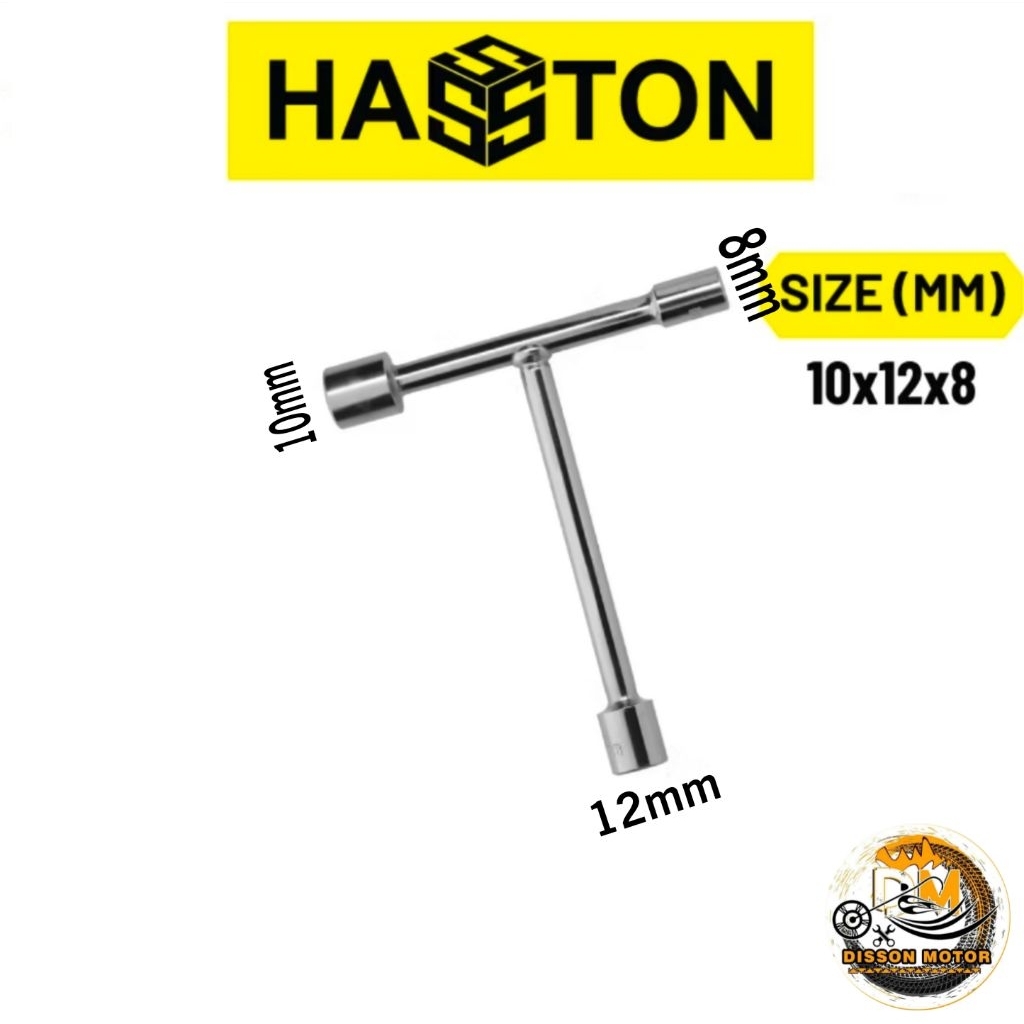 Kunci T Pendek Hasston 3 Way 8×10×12 / 10×12×14 Kunci Shock T Pendek