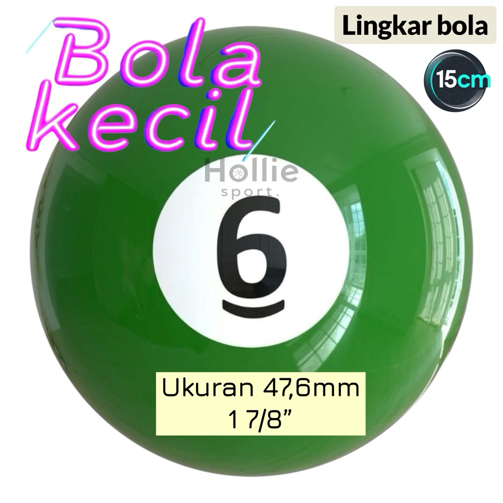 Ecer satuan bola biliar nomer 6 billiard ukuran 47mm