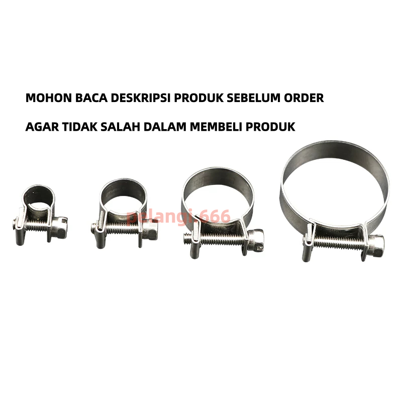 KLEM MINI HOSE CLAMPS 8MM - 26MM / KLEM SELANG AIR / KOMPRESOR / GAS / Penjepit Selang Dengan Baut