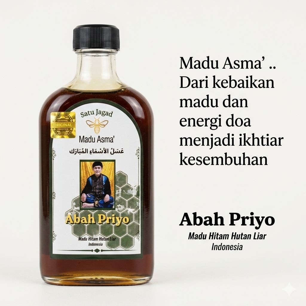 Madu asmaan abah priyo - madu hitam hutan liar - herbal untuk darah tinggi nyeri sendi jantung lambu
