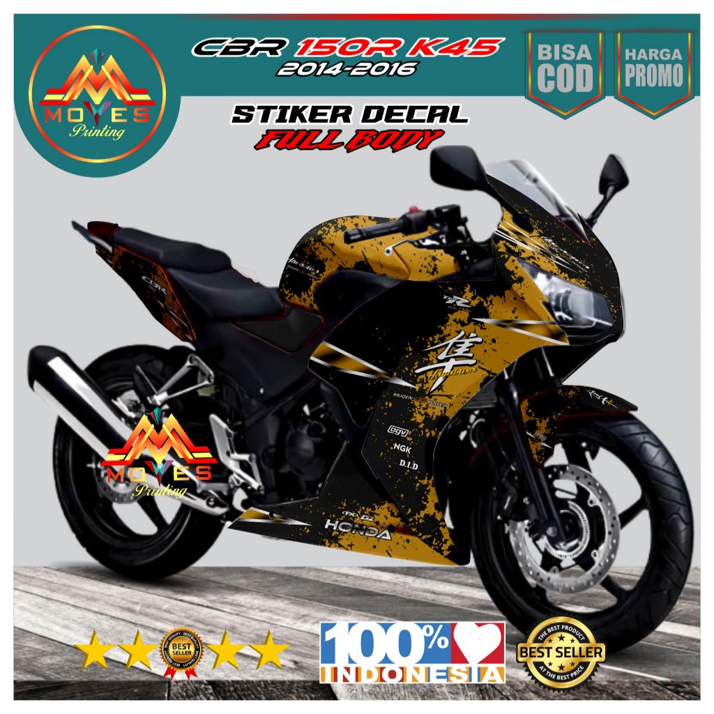 COD Decal Sticker - Variasi Motor Cbr 150r K45A Lokal Fullbody CBR 150 R K45 2014 Motif Hayabusa