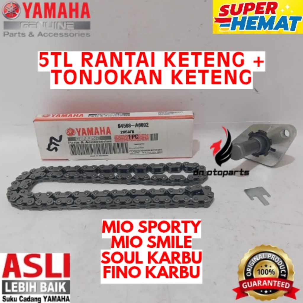 RANTAI KETENG + TONJOKAN KETENG ORIGINAL YAMAHA KODE 5TL, RANTAI KETENG + TONJOKAN KETENG MIO SPORTY